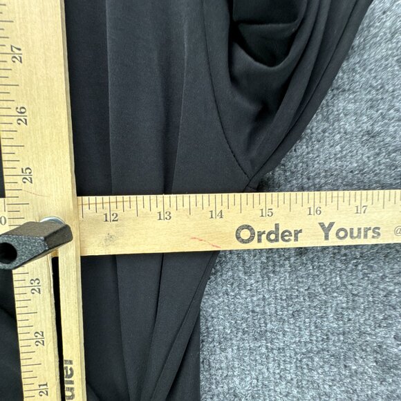 **SOLD**Anatomie Marine Travel Dress Medium Black Form Fitting Ruched Faux Wrap - Picture 14 of 15